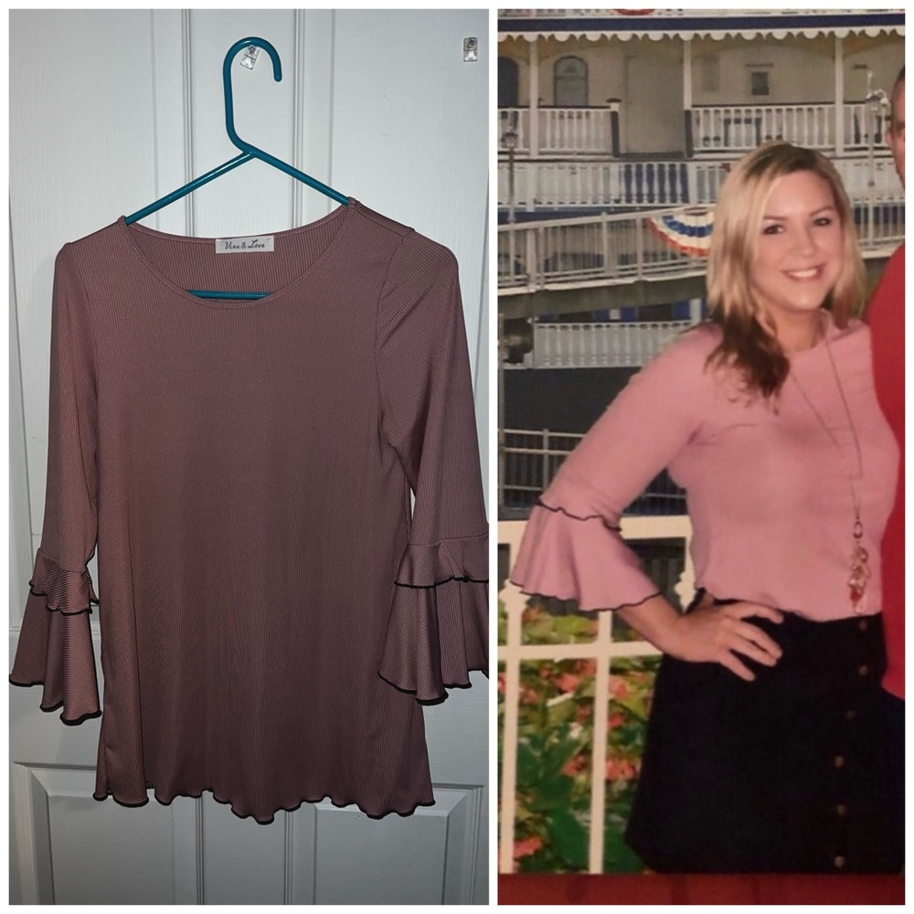 Pink ribbed Blouse from Pink Lily (Vine & Love Brand) size M